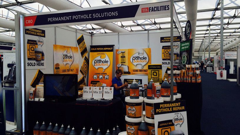 Permanent Pothole Solutions Expo Stand - Asphalt in a bag